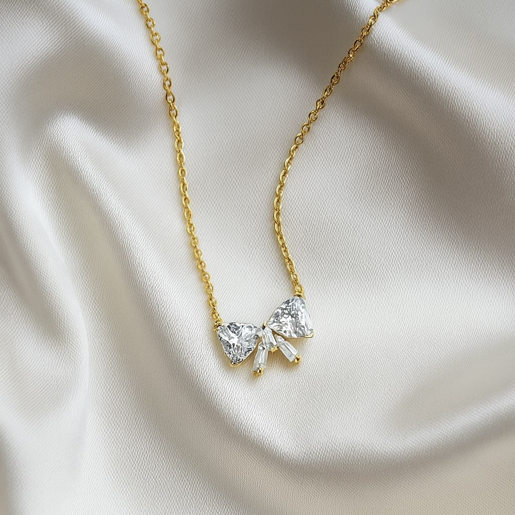 Gold Bow Necklace