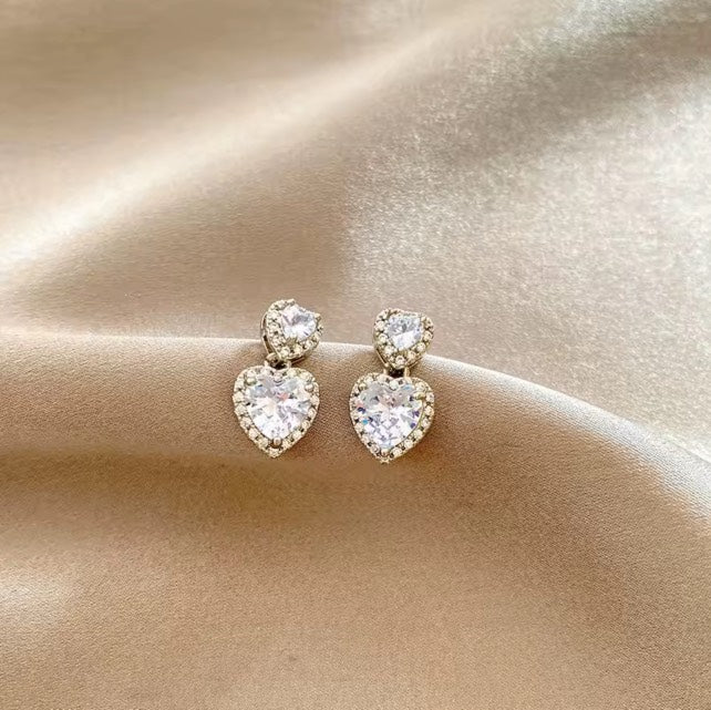 Silver Hearts Studs